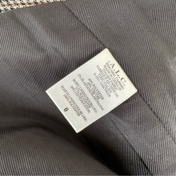 A.L.C. Sedgwick Houndstooth Blazer Grey Multi 0 - Picture 5 of 8